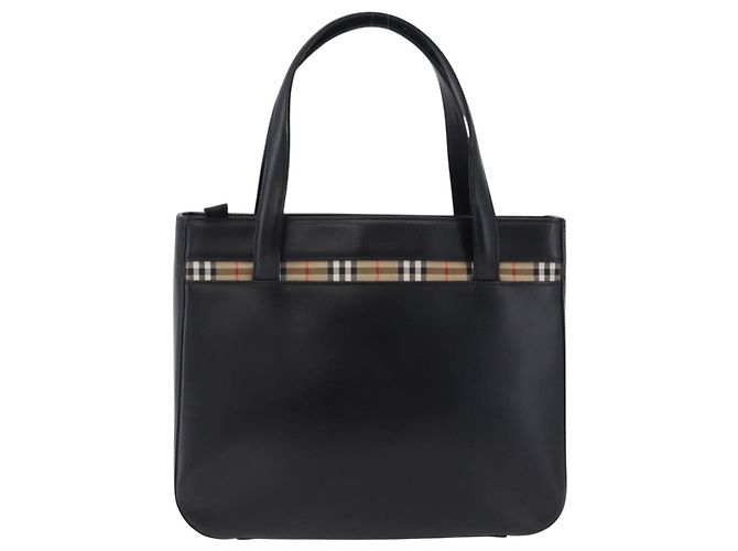Borsa a mano Burberrys Nova Check Pelle Nero Beige Auth 202233 - vista 13