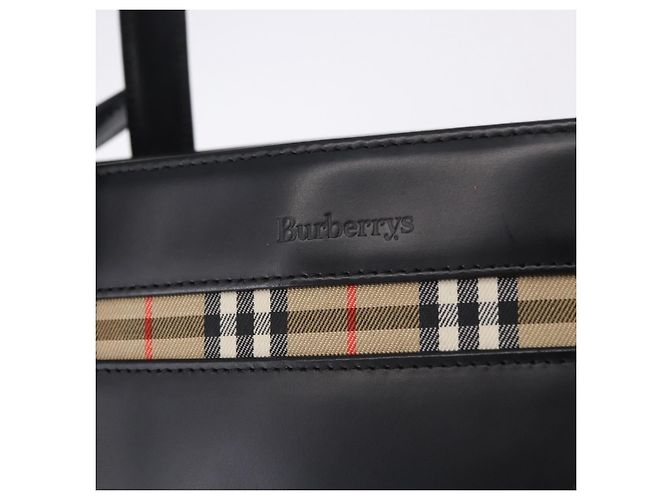 Borsa a mano Burberrys Nova Check Pelle Nero Beige Auth 202233 - vista 17