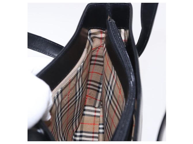 Borsa a mano Burberrys Nova Check Pelle Nero Beige Auth 202233 - vista 18