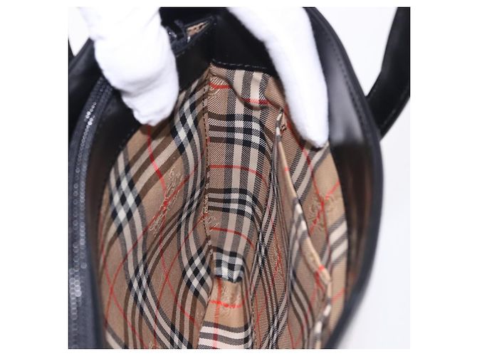 Borsa a mano Burberrys Nova Check Pelle Nero Beige Auth 202233 - vista 22