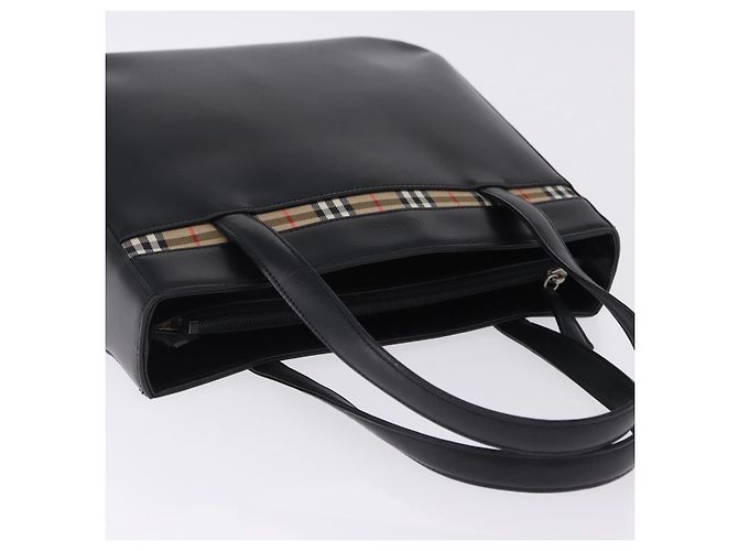 Borsa a mano Burberrys Nova Check Pelle Nero Beige Auth 202233 - vista 6