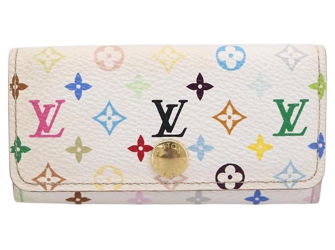 LOUIS VUITTON Monogram Multicolor Multicles 4 Key Case White M93731 Auth 198335 Blanco - vista 13