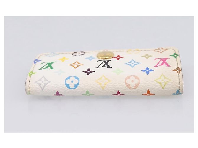 LOUIS VUITTON Monogram Multicolor Multicles 4 Key Case White M93731 Auth 198335 Blanco - vista 5