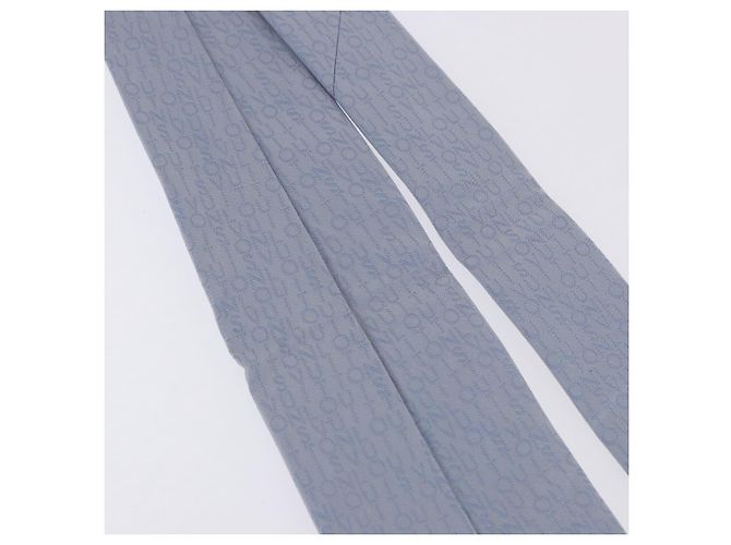 LOUIS VUITTON Necktie Silk Light Blue LV Auth 199992M - view 11