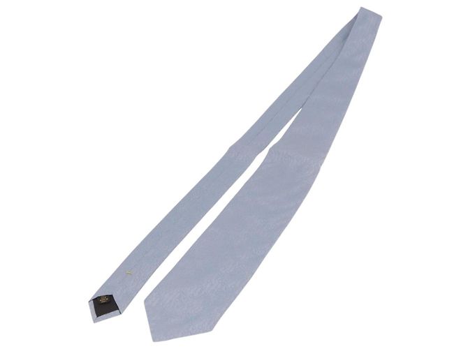 LOUIS VUITTON Necktie Silk Light Blue LV Auth 199992M - view 2