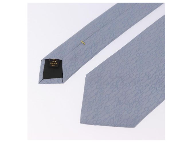 LOUIS VUITTON Necktie Silk Light Blue LV Auth 199992M - view 3