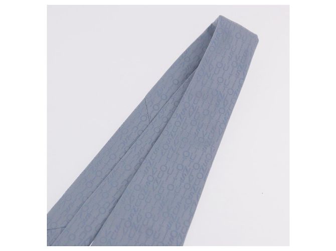 LOUIS VUITTON Necktie Silk Light Blue LV Auth 199992M - view 7