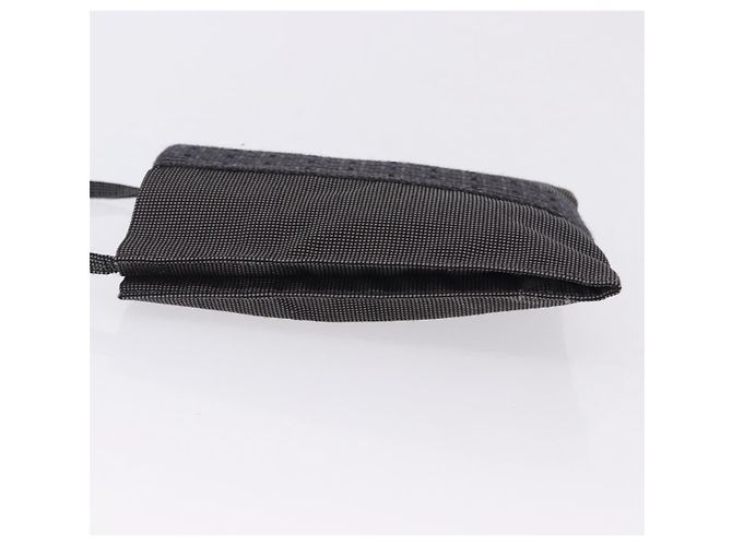 Hermès HERMES Her Line Pochette Shoulder Bag Canvas Gray Auth 200286 Marrone - vista 4