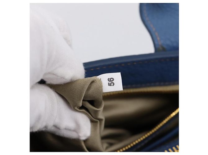 Borsa a mano Miu Miu Vittero Dino Leather 2way Blue Gold Auth 201907V D'oro - vista 12