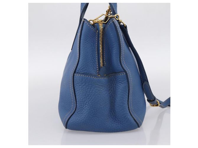 Borsa a mano Miu Miu Vittero Dino Leather 2way Blue Gold Auth 201907V D'oro - vista 3