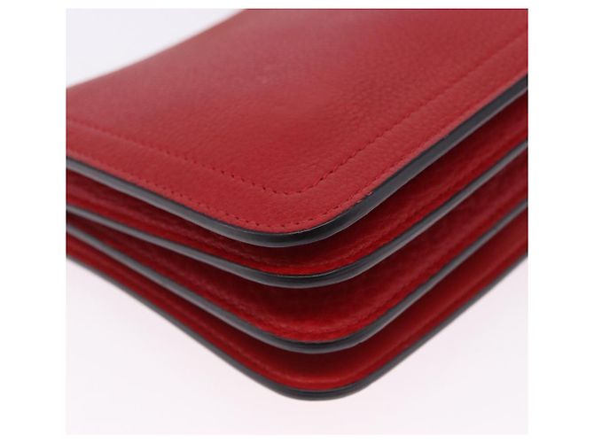 Borsa a tracolla con catena Salvatore Ferragamo in pelle rossa tono oro Auth 200367A Rosso - vista 16