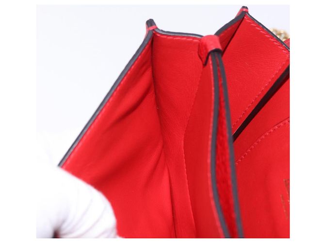Borsa a tracolla con catena Salvatore Ferragamo in pelle rossa tono oro Auth 200367A Rosso - vista 20