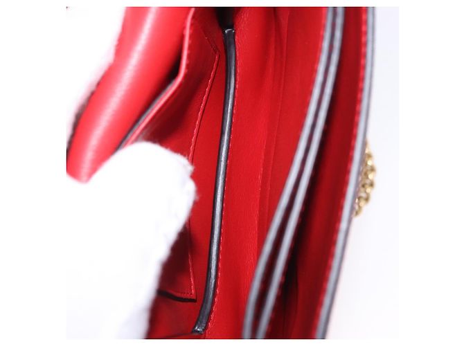 Borsa a tracolla con catena Salvatore Ferragamo in pelle rossa tono oro Auth 200367A Rosso - vista 22