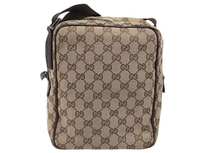 Borsa a Tracolla GUCCI GG Canvas Beige Silver 122759 Auth hk4061 Argento - vista 2