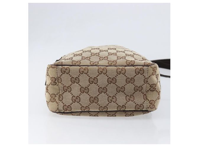 Borsa a Tracolla GUCCI GG Canvas Beige Silver 122759 Auth hk4061 Argento - vista 5