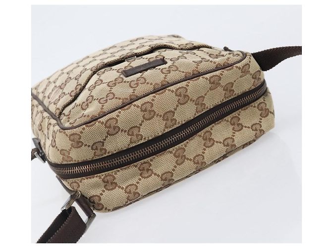 Borsa a Tracolla GUCCI GG Canvas Beige Silver 122759 Auth hk4061 Argento - vista 6