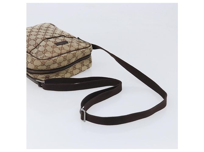 Borsa a Tracolla GUCCI GG Canvas Beige Silver 122759 Auth hk4061 Argento - vista 7