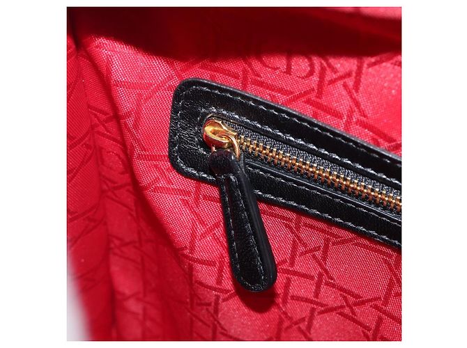 Borsa Christian Dior Lady Dior Canage in pelle d'agnello 2way Nero Oro Auth 199180M D'oro - vista 24