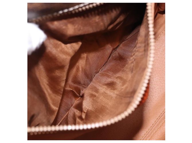 Céline Borsa a tracolla circolare CELINE Macadam Canvas PVC Pelle Marrone Oro Auth 200078A D'oro - vista 11