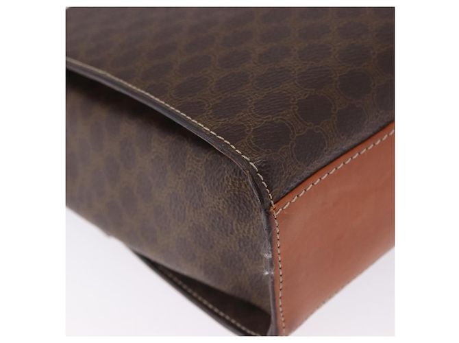 Céline Borsa a tracolla circolare CELINE Macadam Canvas PVC Pelle Marrone Oro Auth 200078A D'oro - vista 15