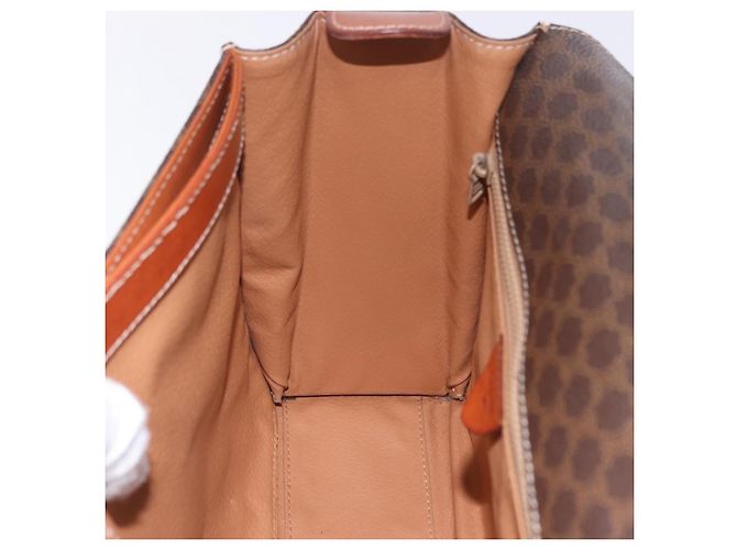 Céline Borsa a tracolla circolare CELINE Macadam Canvas PVC Pelle Marrone Oro Auth 200078A D'oro - vista 21