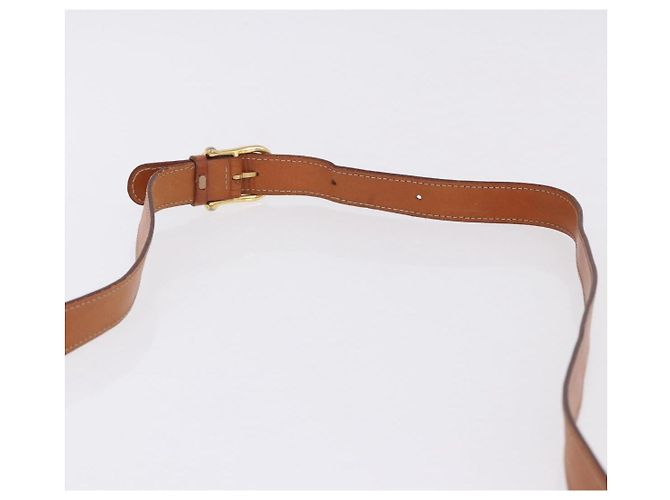 Céline Borsa a tracolla circolare CELINE Macadam Canvas PVC Pelle Marrone Oro Auth 200078A D'oro - vista 8
