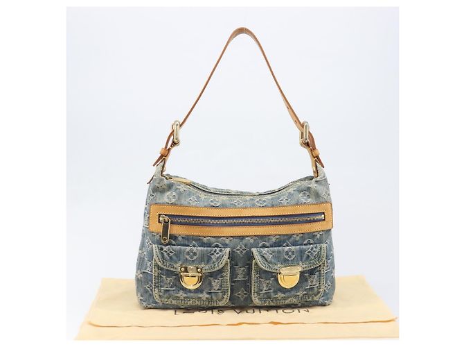 LOUIS VUITTON Monogram Denim Buggy PM Shoulder Bag Blue M95049 LV Auth 202125V Monogramma - vista 12