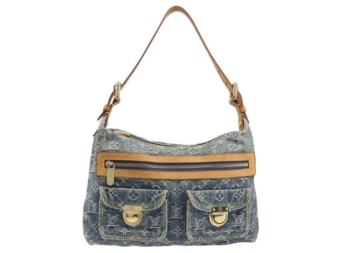LOUIS VUITTON Monogram Denim Buggy PM Shoulder Bag Blue M95049 LV Auth 202125V Monogramma - vista 13