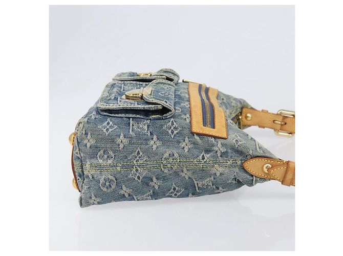LOUIS VUITTON Monogram Denim Buggy PM Shoulder Bag Blue M95049 LV Auth 202125V Monogramma - vista 3