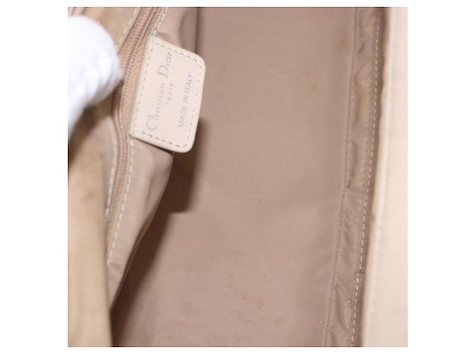 Borsa a tracolla Christian Dior Romantic Chain in PVC e pelle Beige Argento Auth 202221A - vista 10