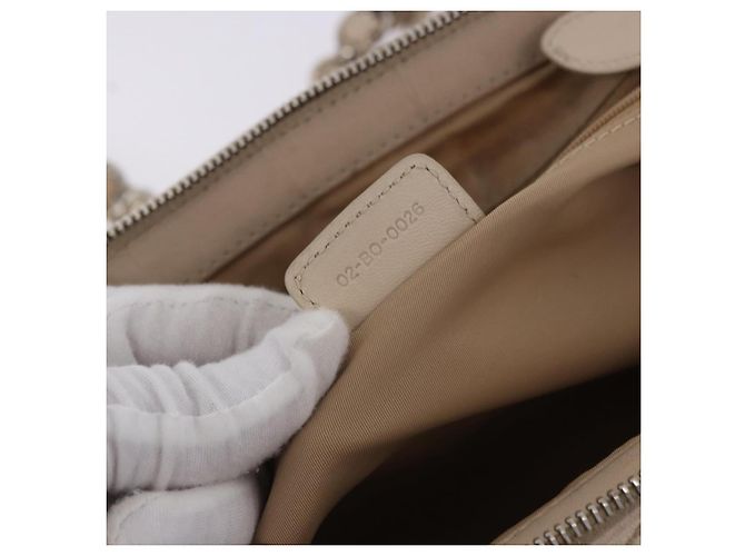 Borsa a tracolla Christian Dior Romantic Chain in PVC e pelle Beige Argento Auth 202221A - vista 12