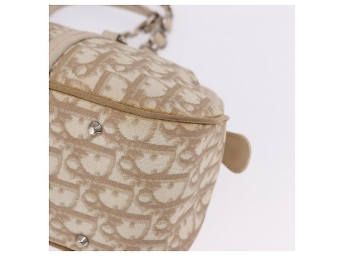 Borsa a tracolla Christian Dior Romantic Chain in PVC e pelle Beige Argento Auth 202221A - vista 15