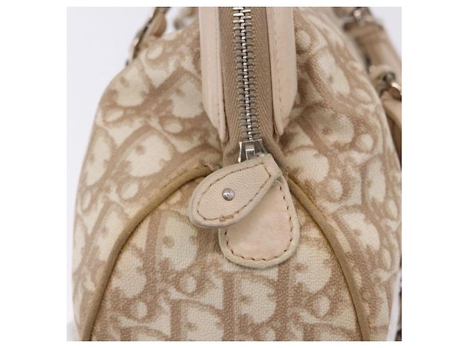 Borsa a tracolla Christian Dior Romantic Chain in PVC e pelle Beige Argento Auth 202221A - vista 17