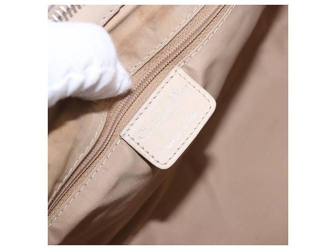 Borsa a tracolla Christian Dior Romantic Chain in PVC e pelle Beige Argento Auth 202221A - vista 19