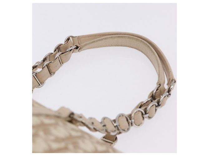 Borsa a tracolla Christian Dior Romantic Chain in PVC e pelle Beige Argento Auth 202221A - vista 8