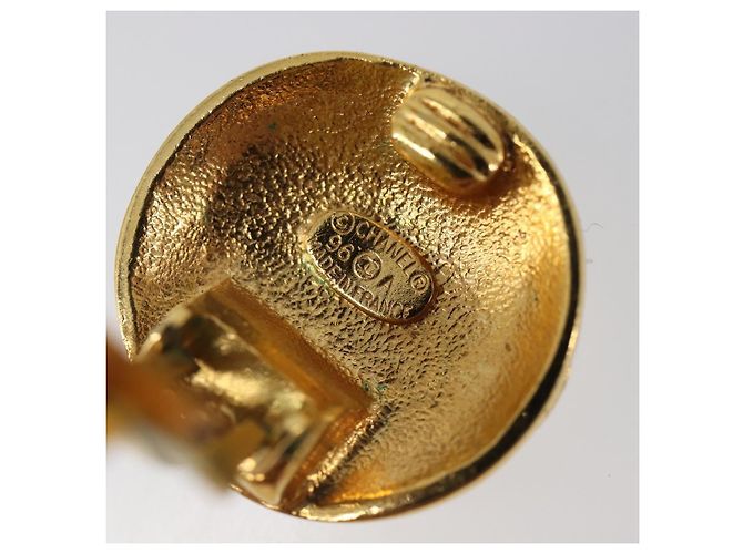 Orecchini CHANEL metallo Gold Tone CC Auth 201015V - vista 7
