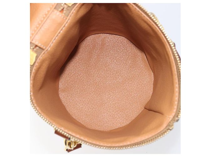 Céline Borsa a tracolla CELINE Macadam Canvas PVC Leather Ivory Gold Auth 199132A D'oro Crudo - vista 11
