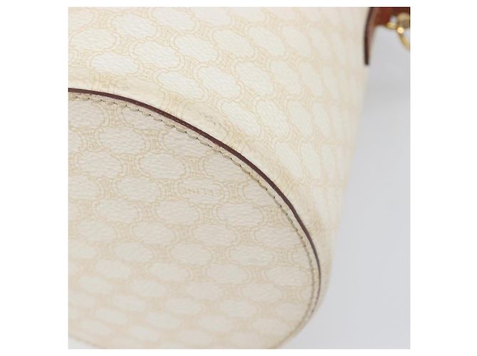 Céline Borsa a tracolla CELINE Macadam Canvas PVC Leather Ivory Gold Auth 199132A D'oro Crudo - vista 14