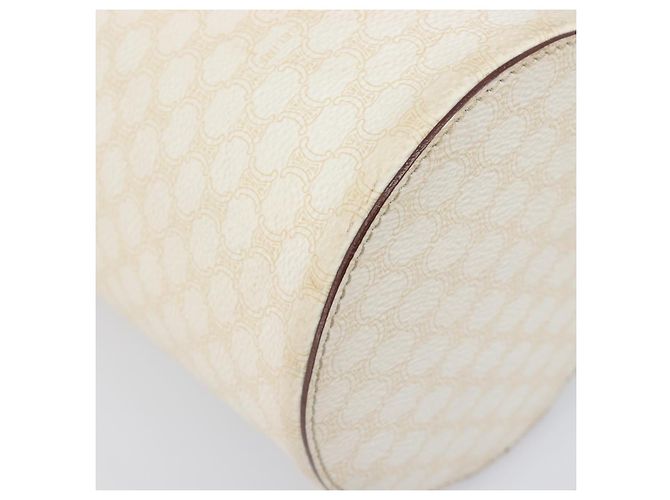 Céline Borsa a tracolla CELINE Macadam Canvas PVC Leather Ivory Gold Auth 199132A D'oro Crudo - vista 15