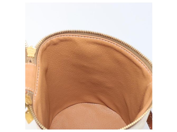 Céline Borsa a tracolla CELINE Macadam Canvas PVC Leather Ivory Gold Auth 199132A D'oro Crudo - vista 20