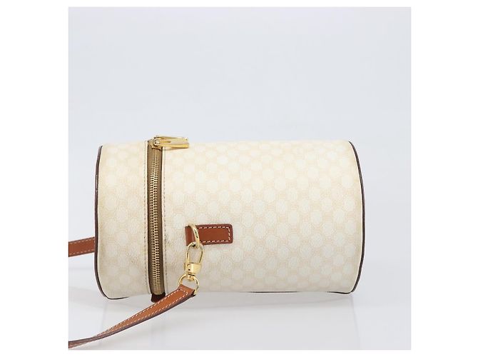 Céline Borsa a tracolla CELINE Macadam Canvas PVC Leather Ivory Gold Auth 199132A D'oro Crudo - vista 4