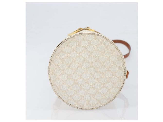 Céline Borsa a tracolla CELINE Macadam Canvas PVC Leather Ivory Gold Auth 199132A D'oro Crudo - vista 5