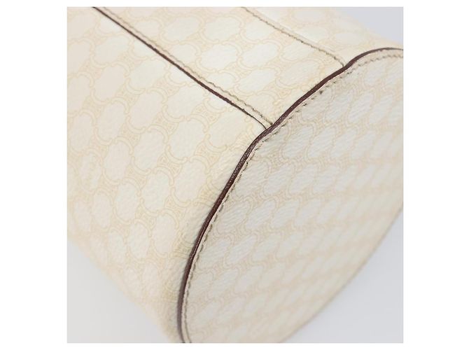 Céline Borsa a tracolla CELINE Macadam Canvas PVC Leather Ivory Gold Auth 199132A D'oro Crudo - vista 9