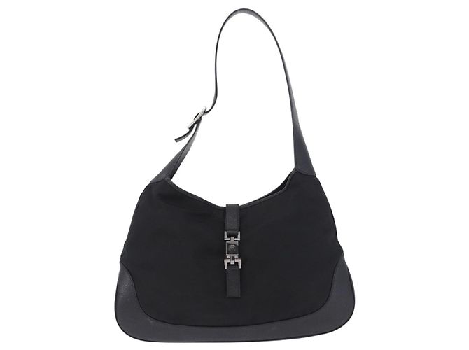 Borsa a tracolla GUCCI Jackie Nylon Nero Argento 001 3346 Auth am12516V - vista 13