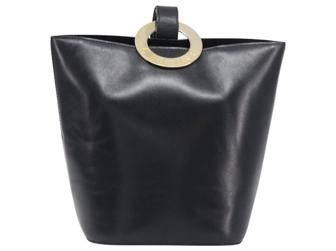 Céline CELINE Schultertasche aus Leder Schwarz Goldfarben Auth 200820A - Ansicht 13