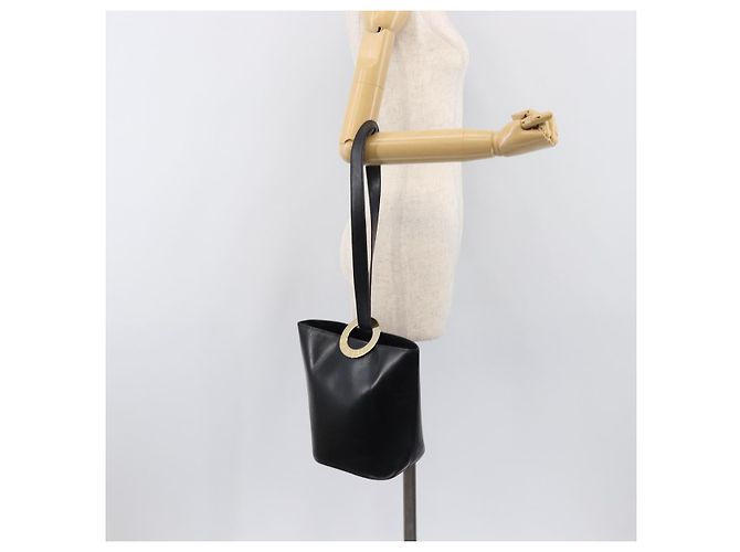 Céline CELINE Schultertasche aus Leder Schwarz Goldfarben Auth 200820A - Ansicht 23