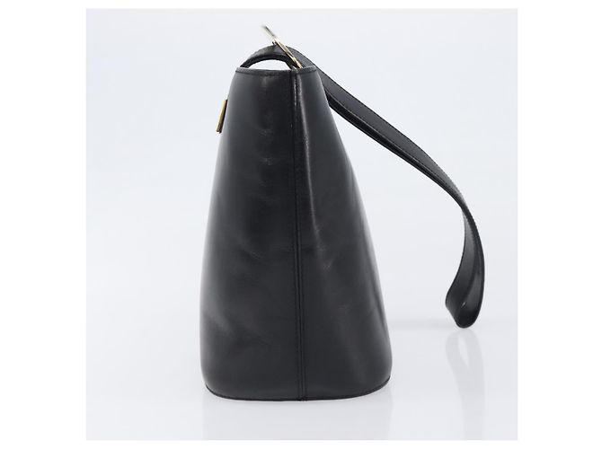 Céline CELINE Schultertasche aus Leder Schwarz Goldfarben Auth 200820A - Ansicht 4