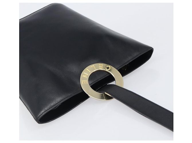 Céline CELINE Schultertasche aus Leder Schwarz Goldfarben Auth 200820A - Ansicht 6