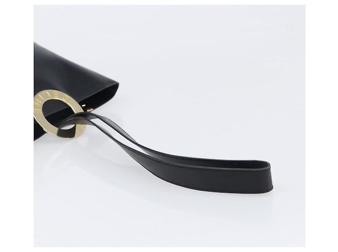 Céline CELINE Schultertasche aus Leder Schwarz Goldfarben Auth 200820A - Ansicht 7