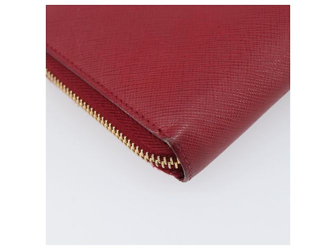 Saffiano Portafoglio lungo PRADA in pelle Safiano rosso e oro Auth bs36867 D'oro - vista 16